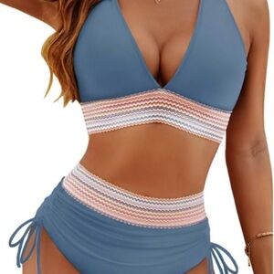 Stylish Blue and Pink Bikini Set